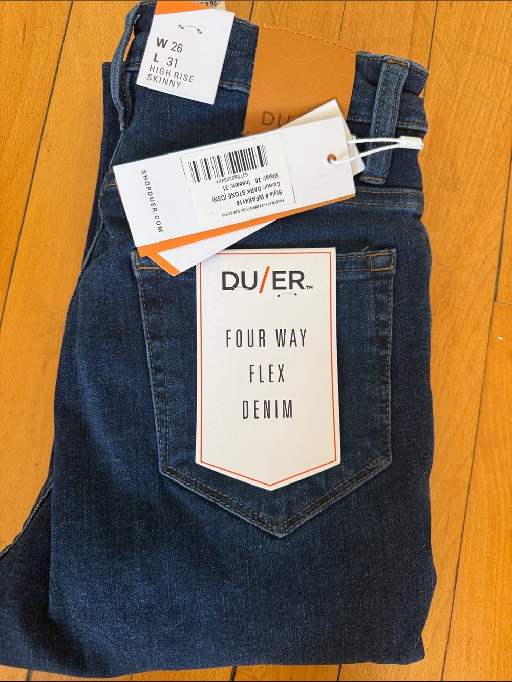 DU/ER Four Way Flex Denim High Rise Skinny Jeans - NWT 26/31